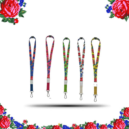 Floral Art Lanyard with Buckle