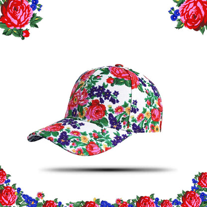 Gorra de béisbol con arte floral de Kokum