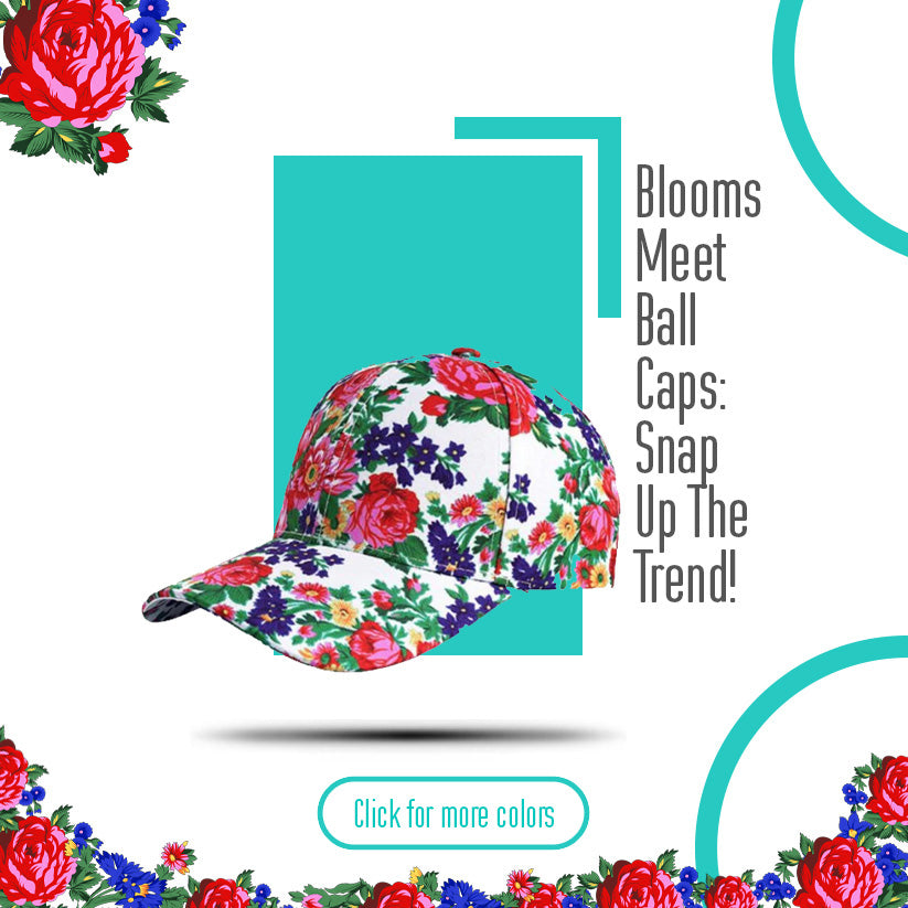 Gorra de béisbol con arte floral de Kokum