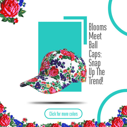 Gorra de béisbol con arte floral de Kokum