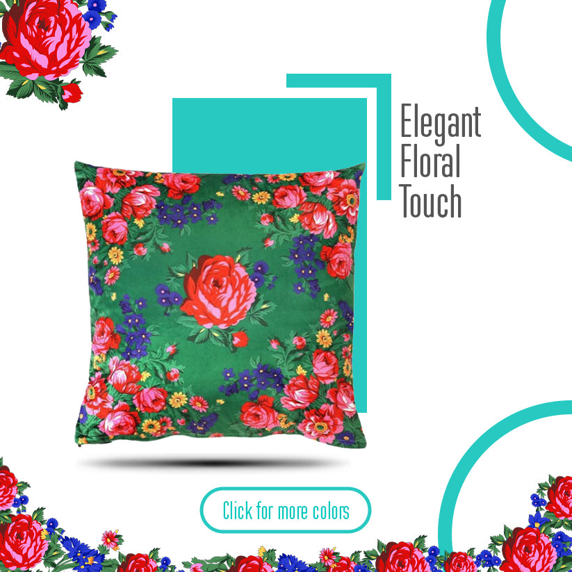 Kokum Floral Silk Touch Cushion