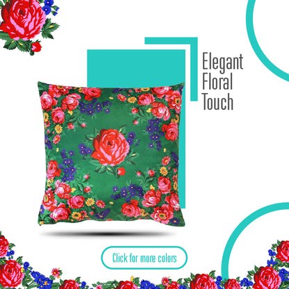 Kokum Floral Silk Touch Cushion