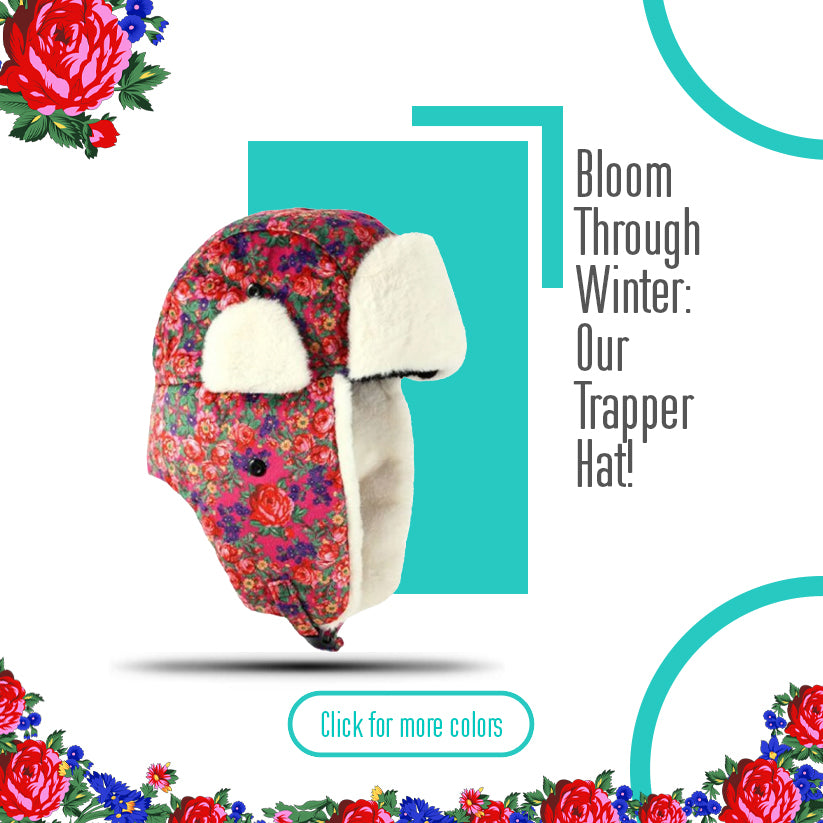 Gorro de arte floral Kokum para invierno