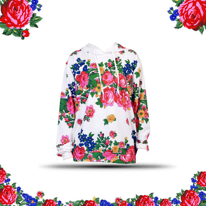 Sudadera con capucha de arte floral Kokum