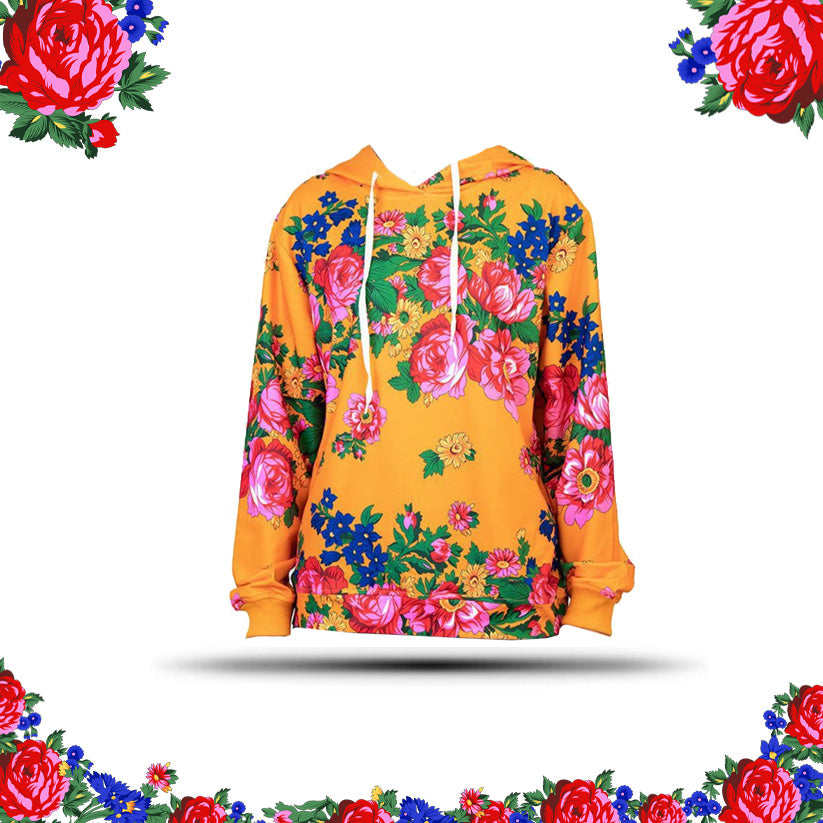 Sudadera con capucha de arte floral Kokum