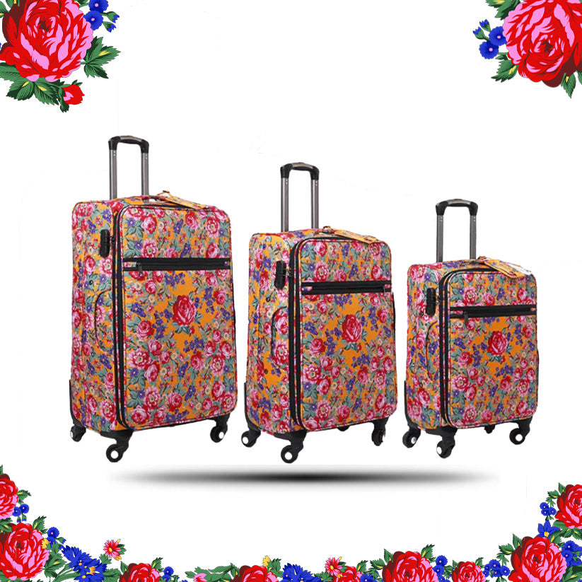 Kokum Floral Traveler's Luggage - 3 Pcs Set