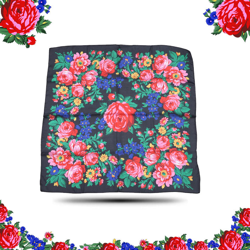 Silk Touch Kokum Floral Scarf