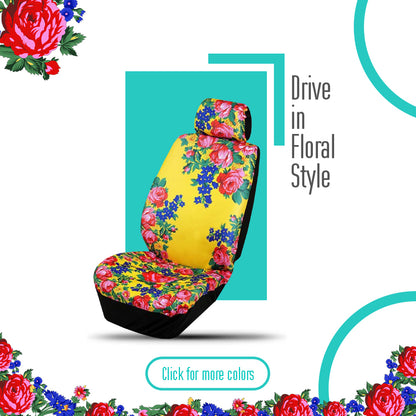 Kokum Floral Seat Cover w/ Head Rest