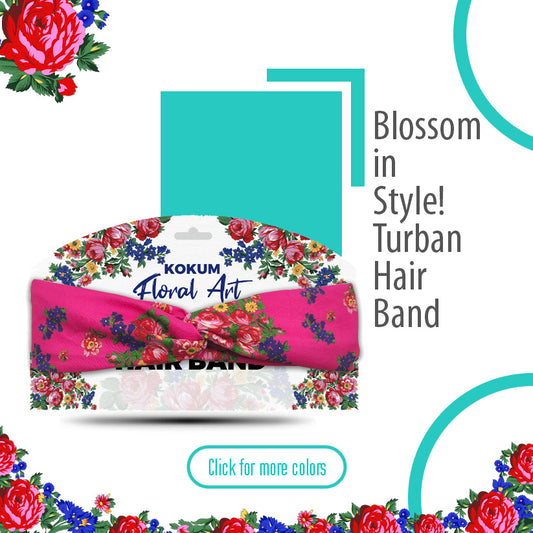 Bande de cheveux turban d’art floral Kokum