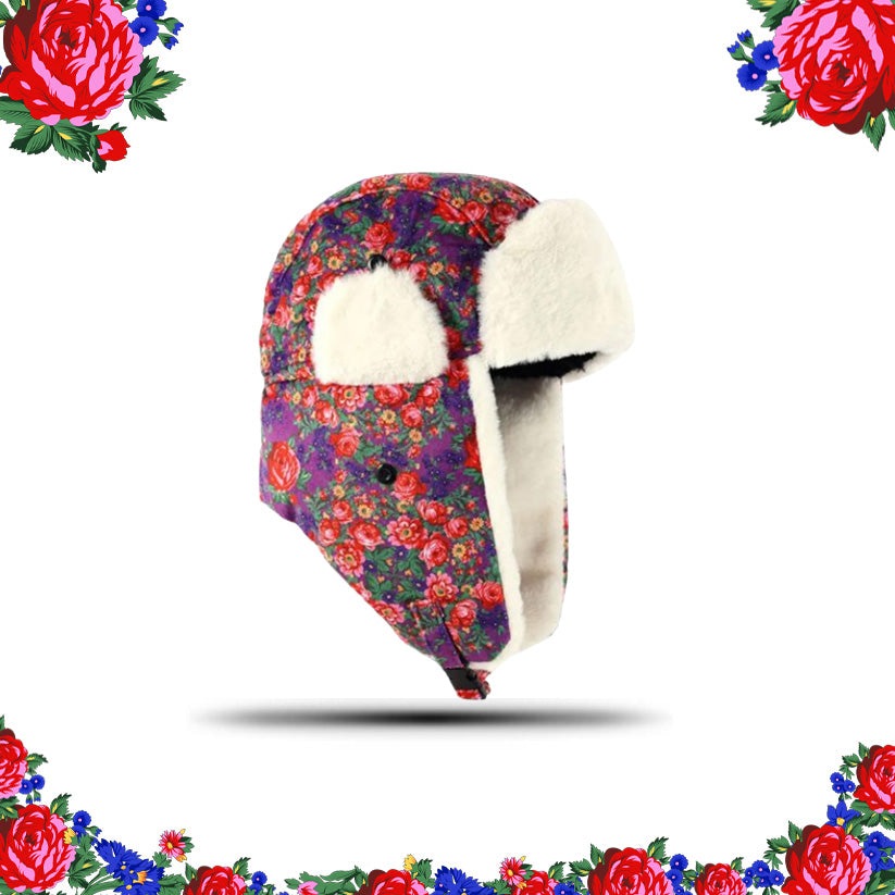 Kokum Floral Art Winter Trapper Hat