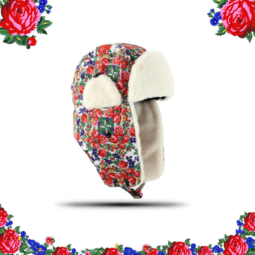 Kokum Floral Art Winter Trapper Hat