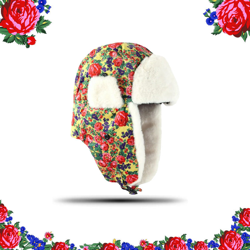 Kokum Floral Art Winter Trapper Hat