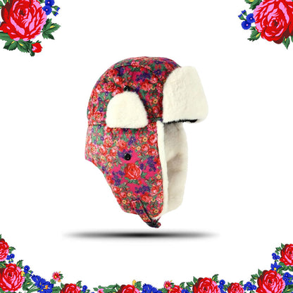 Kokum Floral Art Winter Trapper Hat