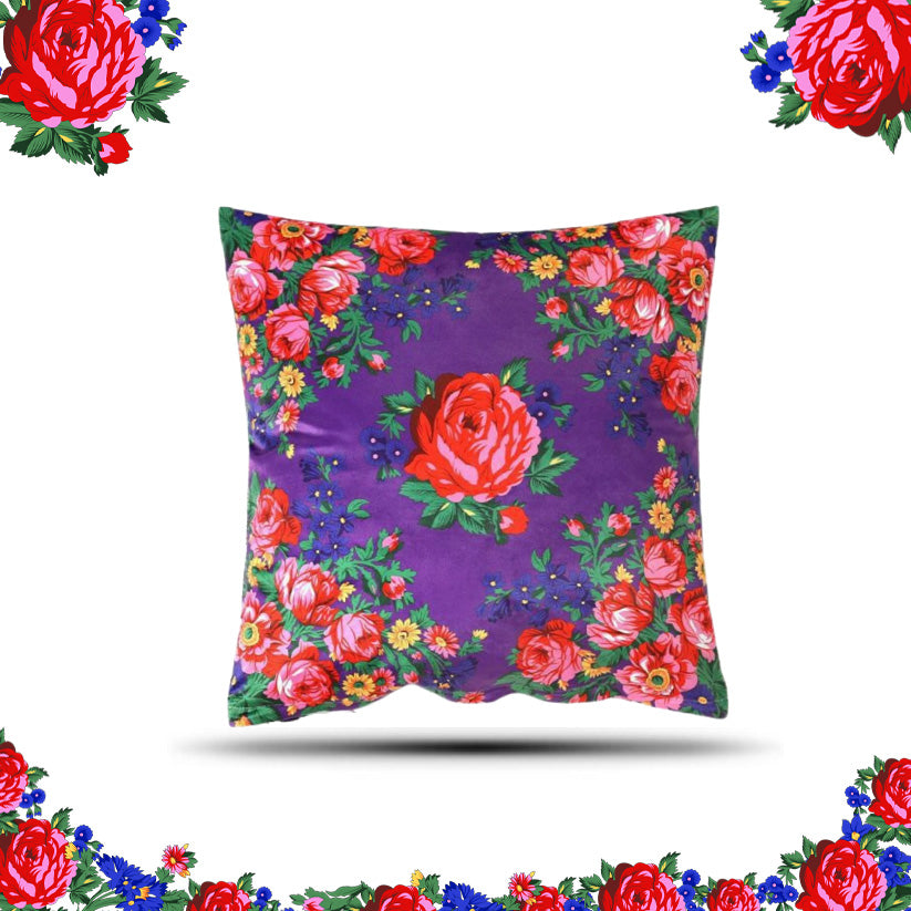 Kokum Floral Silk Touch Cushion