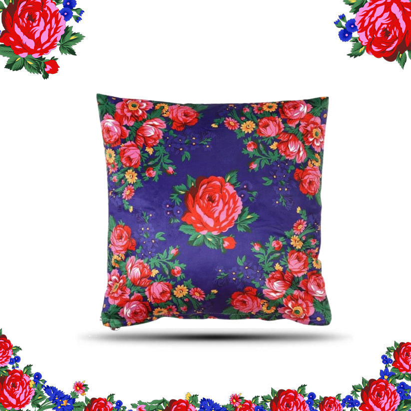 Kokum Floral Silk Touch Cushion