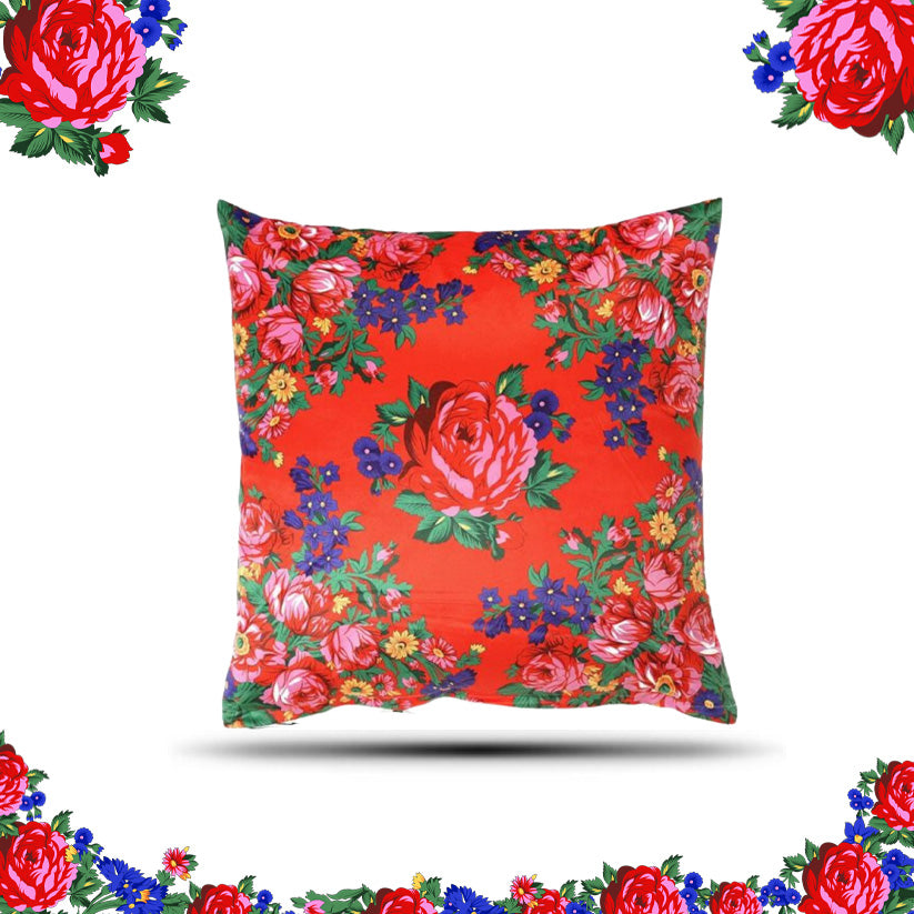 Kokum Floral Silk Touch Cushion